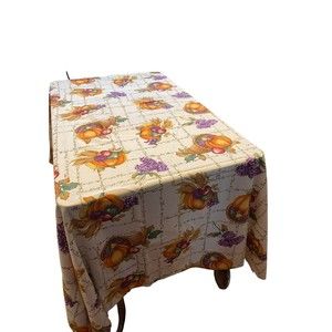 Rectangular Fabric Thanksgiving Tablecloth 60x80”